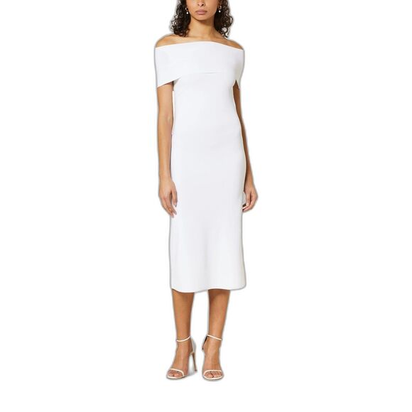 Max Mara STUDIO Viscose Knit Slim-Fit Sheath Dress AULLA - White Size XL (1129) - Picture 1 of 6